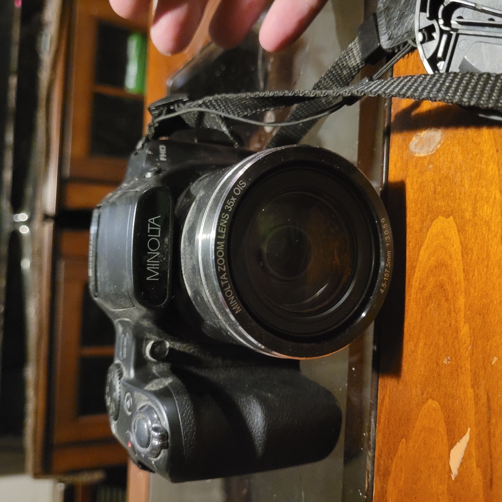 Black Digital Camera with Zoom Lens